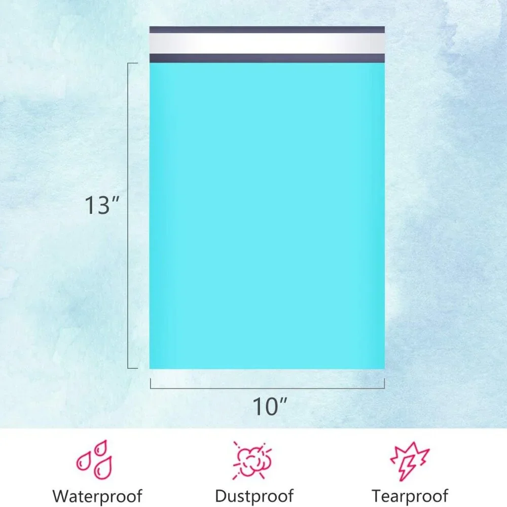 🔥(10) 10x13" Poly Mailing Bags Teal Color Shipping Mailing Envelopes Bags - Picture 4 of 8